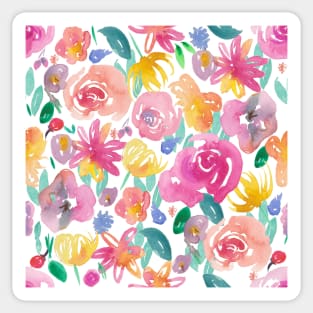 Flirty floral watercolour large Sticker